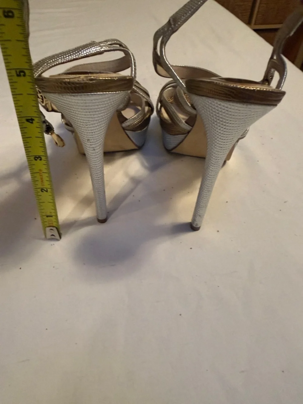 MICHAEL Michael Kors Metallic Gold and Silver Platform Heels